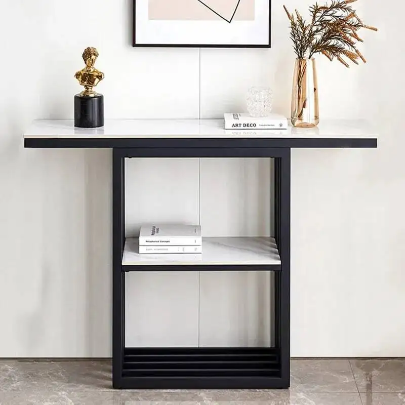 

Tables Living Nordic Decoration Iron Room Console Furniture Entrance Console Table Light Luxury Rock Slab End View Hallway Table