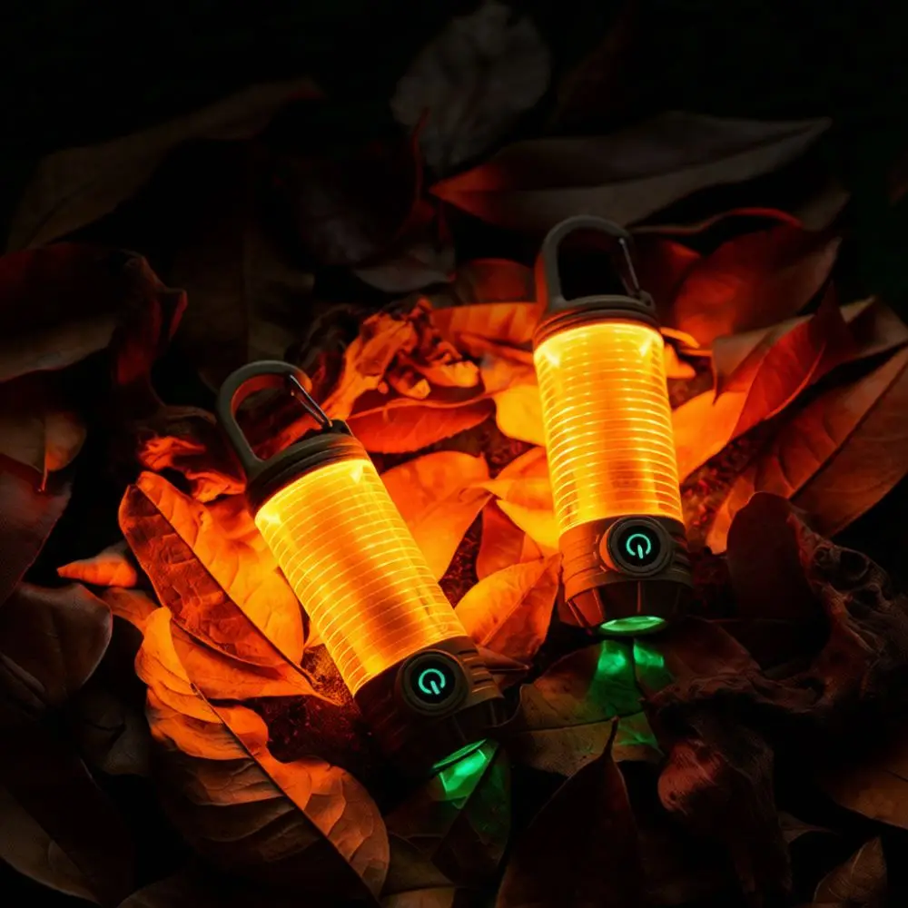 Led Camping Lamp Multifunctional Hook Flashlight Portable Lantern Outdoor Tent Lighting Type C Rechargeable Hiking Gear