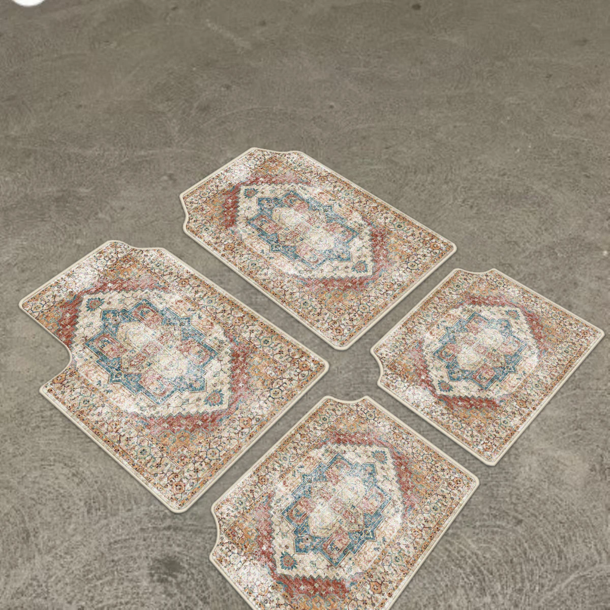 Retro Car Universal Size Carpet Decoration Home Bedroom Easy Clean Washable Auto Mats Set Living Room Non-slip Rug Lint-free