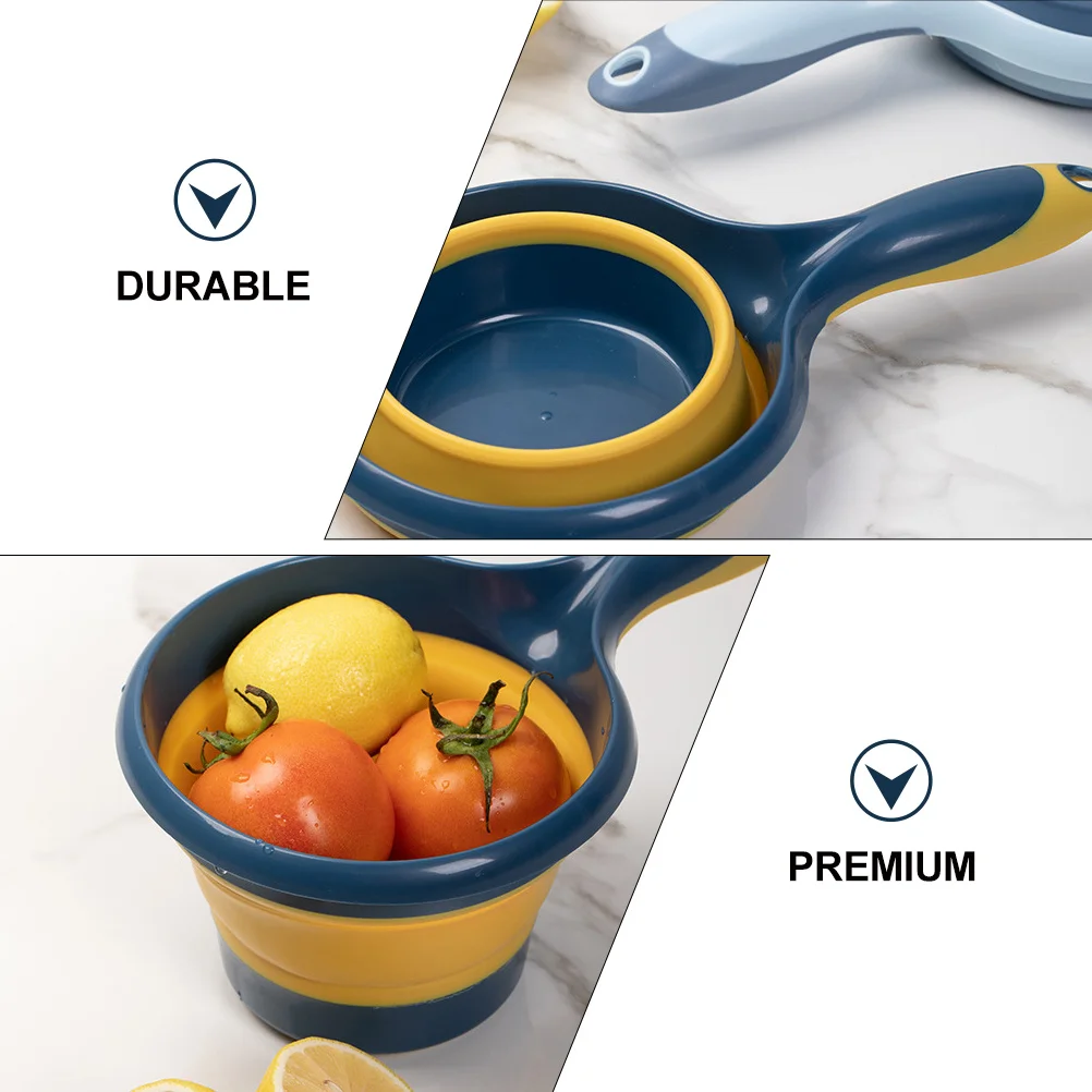 

2Pcs Folding Handle Water Scoops Large Capacity Kitchen Bailer Portable Hanging Household Scoop Practical Use