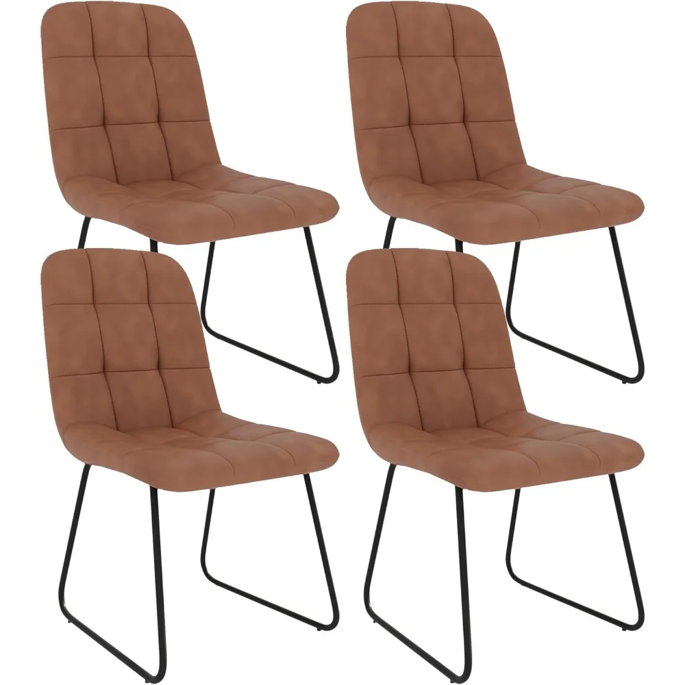 

Dining Chairs Set of 4, Modern Kitchen Faux Leather Dining Room Chair for Kitchen Living Dining Room (4 Brown)