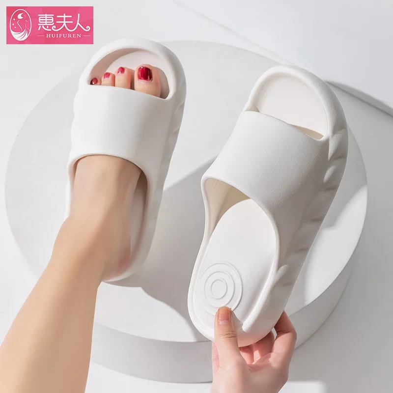 Women Platform Slippers Couples Indoor Massage Slides Soft EVA Thick Sole Summer Shoes Female Male Home Bathroom Shower Slipper