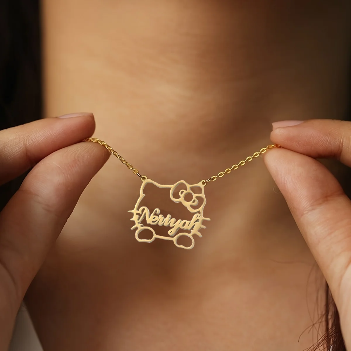 

Custom Name Hello Kitty Necklace Stainless Steel Hello Kitty Collar For Women Cute Fashion Personalized Necklace Sanrio Jewelry