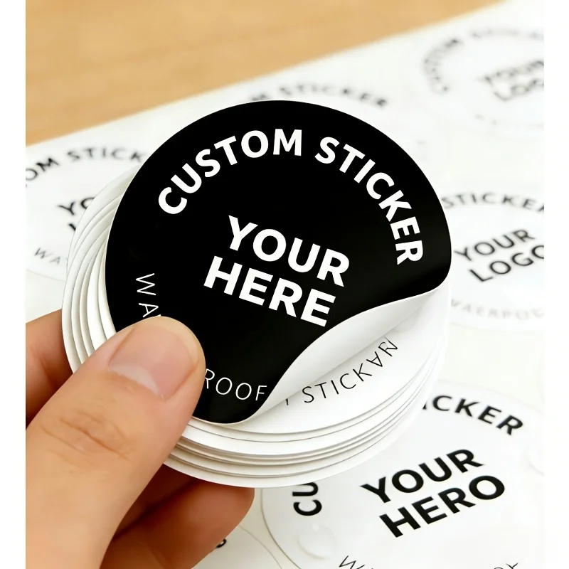 Personalized Custom Stickers 30/50/80/100 Label Stickers, with Logo, Custom Round Sticker Labels for Brand Promotion and Decoration, Personalized Sticker Labels, Create Unique Stickers for You