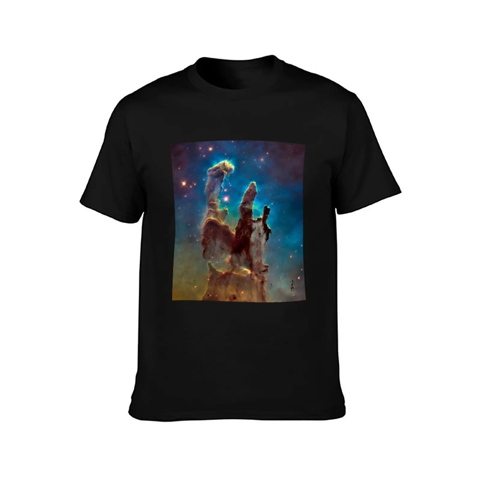 Pillars of Creation T-Shirt, Summer Casual Cotton Tee, Oversized Streetwear Tops, Vintage Graphic Print, Loose Fit Short Sleeve