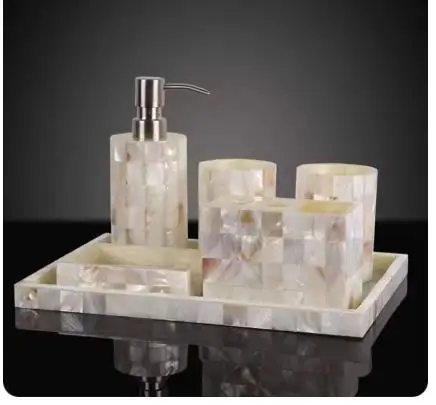 Resin Bathroom Set Lotion Bottle Mouthwash Cup Toothbrush Holder Soap Dishes Creative Home Shampoo Hand Sanitizer Storage Bottle