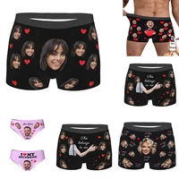 Custom Personalized Sexy Boxer DIY Your Picture Shorts Panties Man Underwear Couple Love Gifts Breathable Underpants for Homme