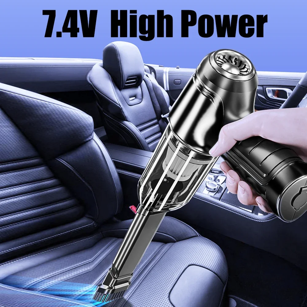 Car Vacuum Cleaner 7.4V 60W Powerful Strong Suction Handheld Mini Portable Wireless Cleaner Home Cleaning Machine
