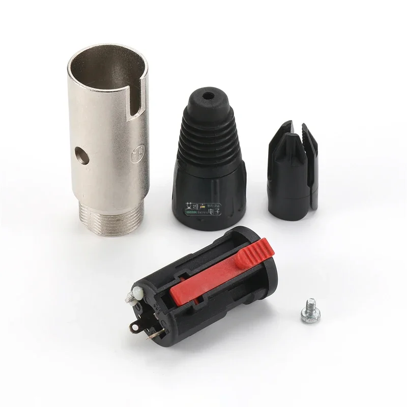 

6.35mm 3 Pole Mono Stereo Metal Plug with Lock 10A 3.5 - 8.0mm O.D for In-line Female Jack Connections