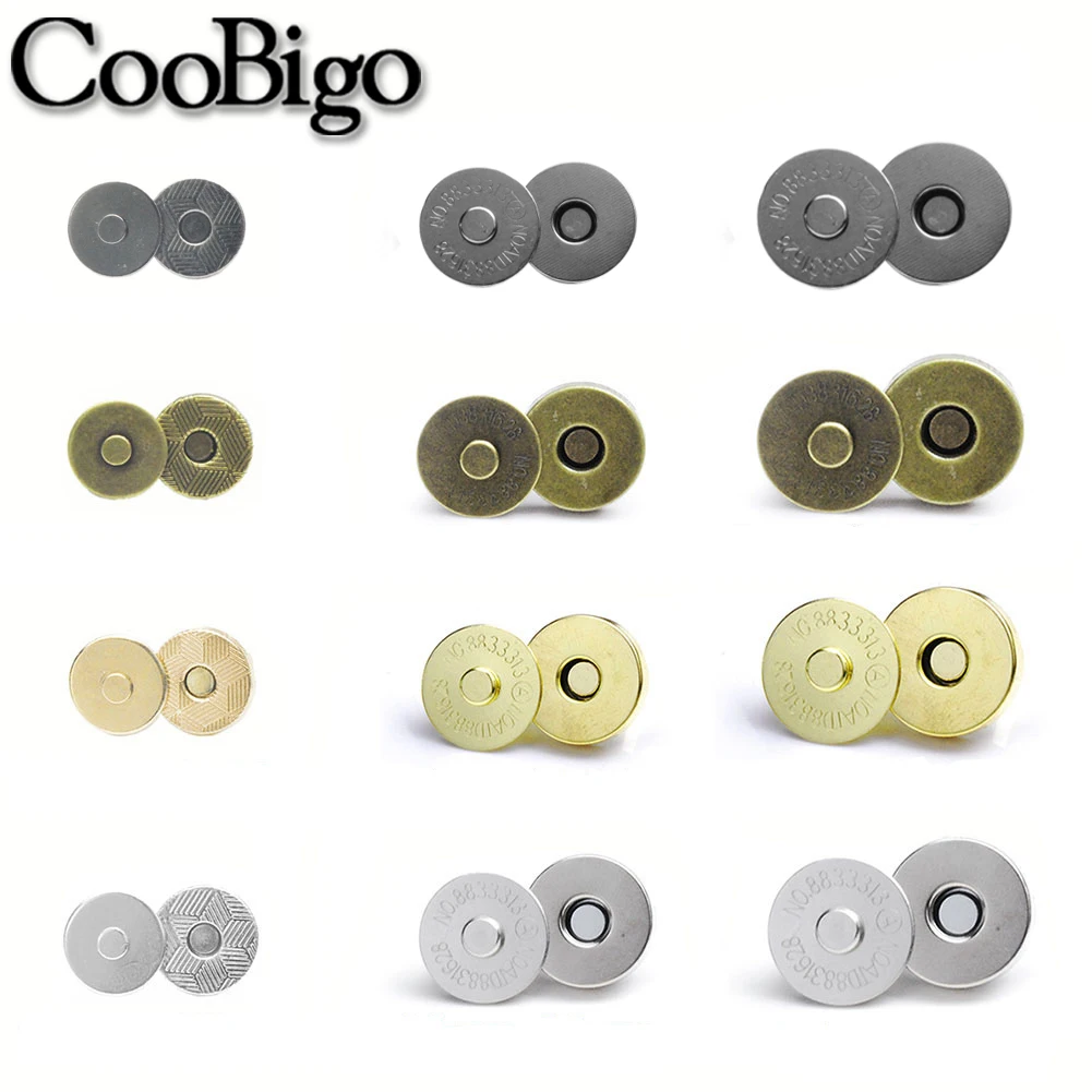 50sets Metal Magnet Snaps Buttons Fasteners Closures for Clothes Bags Sewing Accessories 4 In1 Strong Magnetic 10mm 14mm 18mm