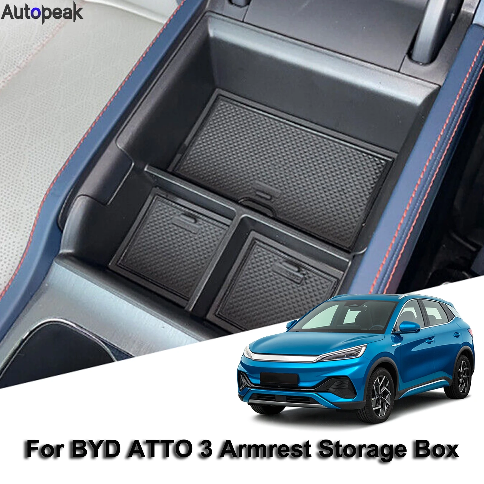 

Car Center Console Organizer Armrest Storage Box Tray Container Pallet Accessories Parts For BYD ATTO 3 Yuan Plus 2022 2023 2024