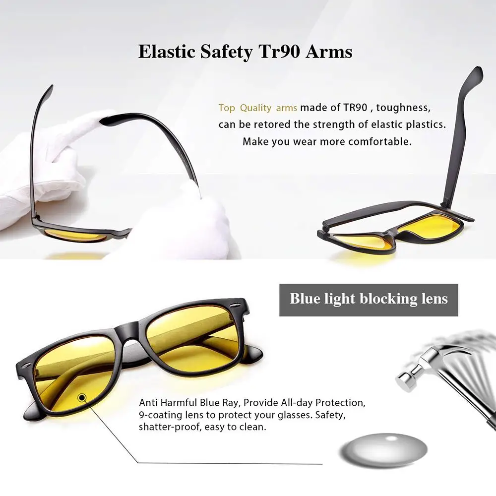 للرؤية الليلية الضوء الأزرق حجب النظارات الرجال النساء حماية الكمبيوتر النظارات المضادة لإجهاد العين الألعاب عدسة برتقالية حمراء TR90 #6