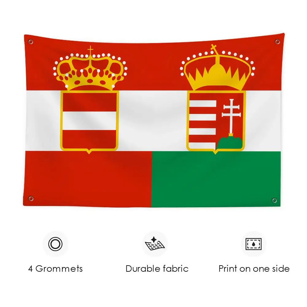 Austro-Hungarian Empire Flags 3x5 Ft Custom Banner For Garage Door Room Decor Wall Out Decoration With Metal Buckle