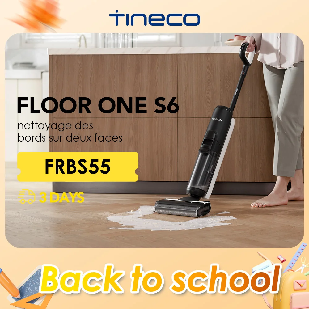 Tineco Floor One S6, Nettoyeur de sols sans Fil Tout-en-Un pour sols durs, Parfait pour Les saletés tenaces et Les Poils d’Animaux, Nettoyage des Coins amélioré, Auto-Nettoyage