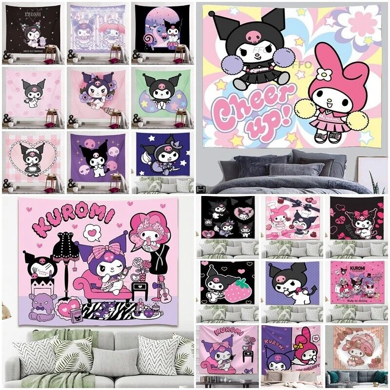 

Girls Kuromi 3D Tapestry Decoration Gift Various Designs Wall Hanging Photo Background Home Bedroom Art Decor Multiple Sizes