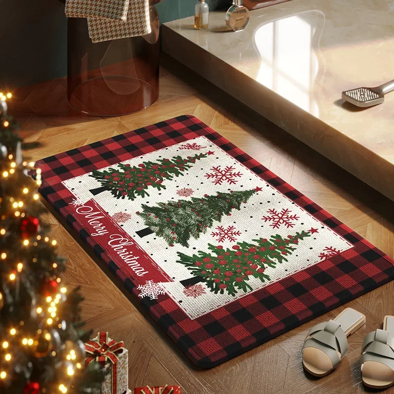 American Christmas Day Printed Foot Pad Bathroom Absorbent Quick-Drying Entrance Mat Multifunctional Anti-Skid Floor Covering