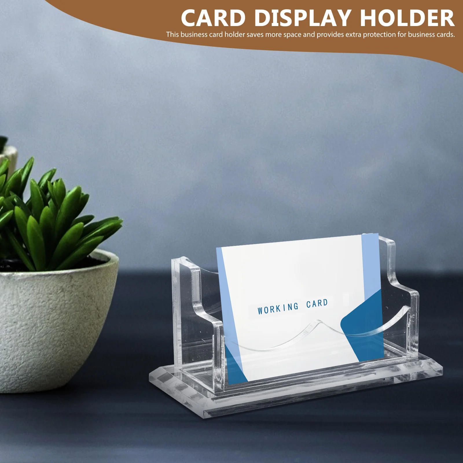 

Business Card Box Holder Multiple Display Case for Office Desktop Holders Cards Business-card-holders Name Organizer