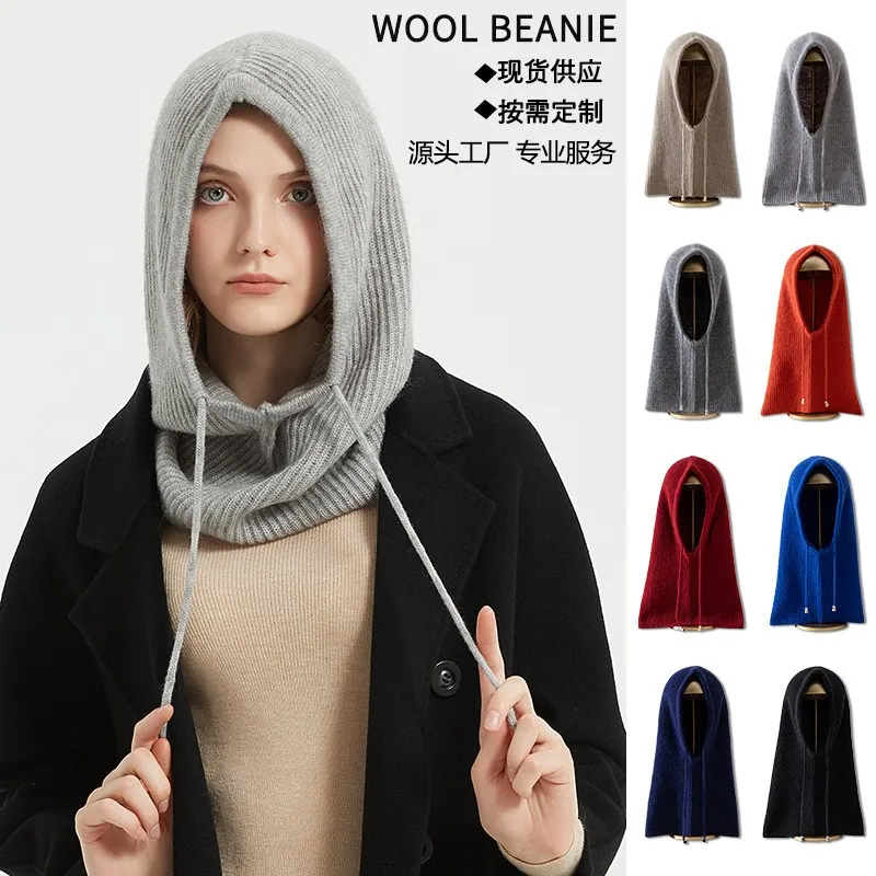 Pull on Style Pullover Scarf Balaclava Hat with Neck Gaiter Scarf and Hat Set Spring Autumn Winter for Men and Women
