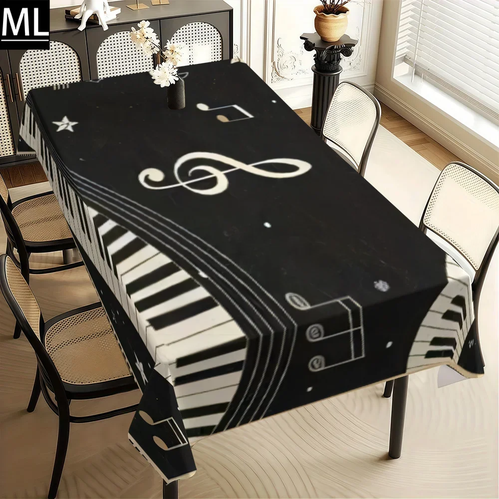 One party tablecloth/table cover, featuring piano key note patterns, suitable for wedding decorations and summer decorations.xzj