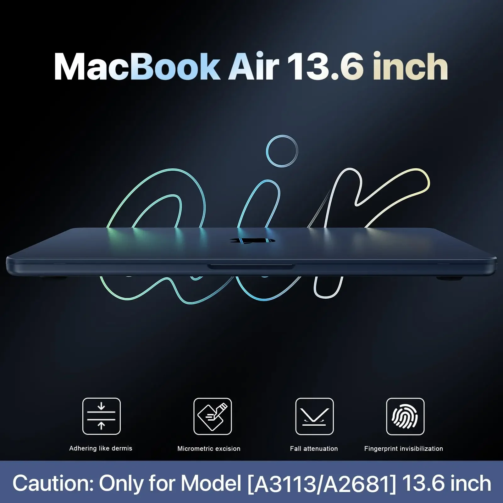 Capa para laptop adequada para MacBook Air 13,6 polegadas com chip M2 M3 Premium Slim Matte Case em A3113 A2681 (versão 2022 2023 2024)