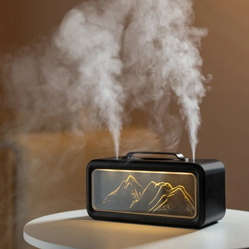 LED Light Air Humidifier USB Powered Snow Mountain Essential Oil Scent Diffuser Elegant For Office Home Desk