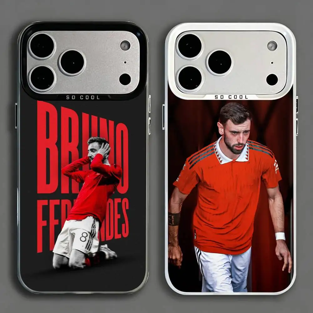 Чехол для телефона Football B-Bruno F-Fernandes №8 для iPhone 17, 16, 15, 14, 13, 12, 11, Mini, Pro, E, MAX, матовый, белый, цвета конфет.