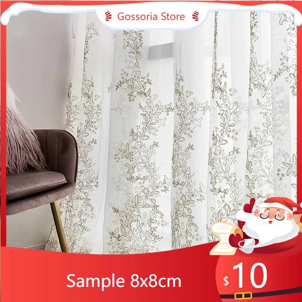 

Sample White Sheer Tulle Curtains For Living Dining Room Bedroom Korean Embroidery Window Curtains Custom Voile Drapes Wedding