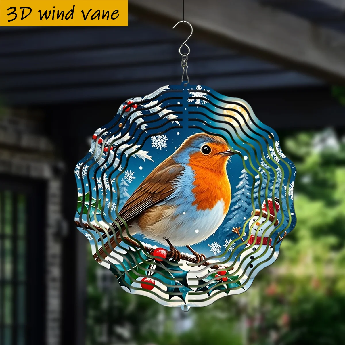 CIFbuy Wind Spinner 360 Degree Rotating Metal Kinetic Garden Art, Kaleidoscope Pattern Outdoor Patio Yard Decor, Wind Catcher Ho