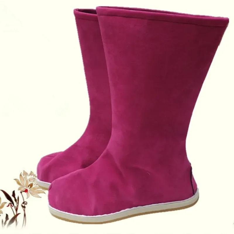 

Historical Cloth Boots Vintage High Boots for Sowrdsman Cosplay Accessories Ancient Chinese Warrior Shoes Halloween Cosplay