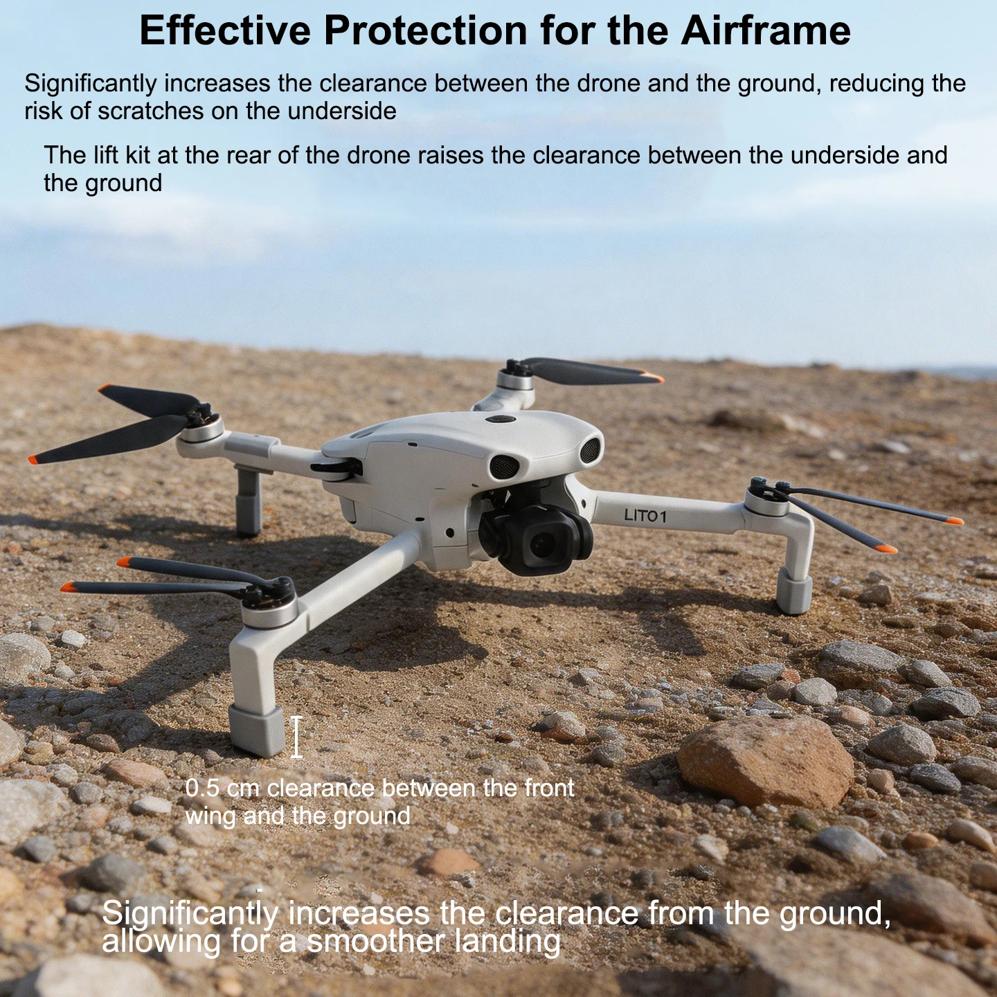 

Landing Gear Extender for DJI LITO 1 LITO X1 Drone Foldable Lightweight 9 2g Skid Pad for Bottom Protection