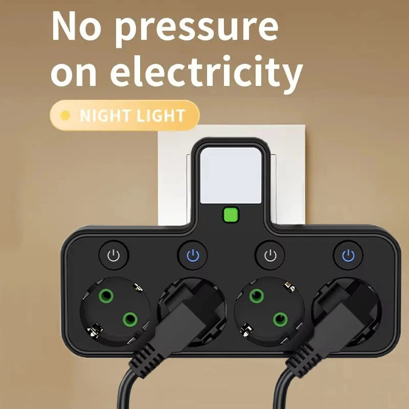 EU Plug Power Strip Outlets Two Specifications With or without USB Type-C Port Wall Charger for Home Office