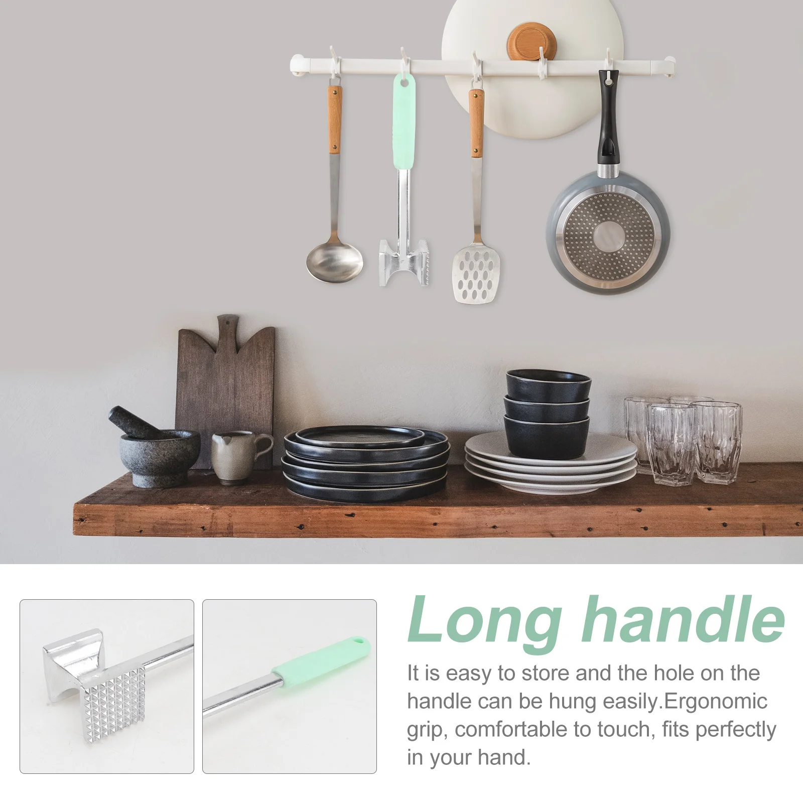 

Ergonomic Aluminum Alloy Square Meat Hammer For Beef Pork Tenderizing Heavy Duty Kitchen Hammer With Hanging Hole Blue Easy