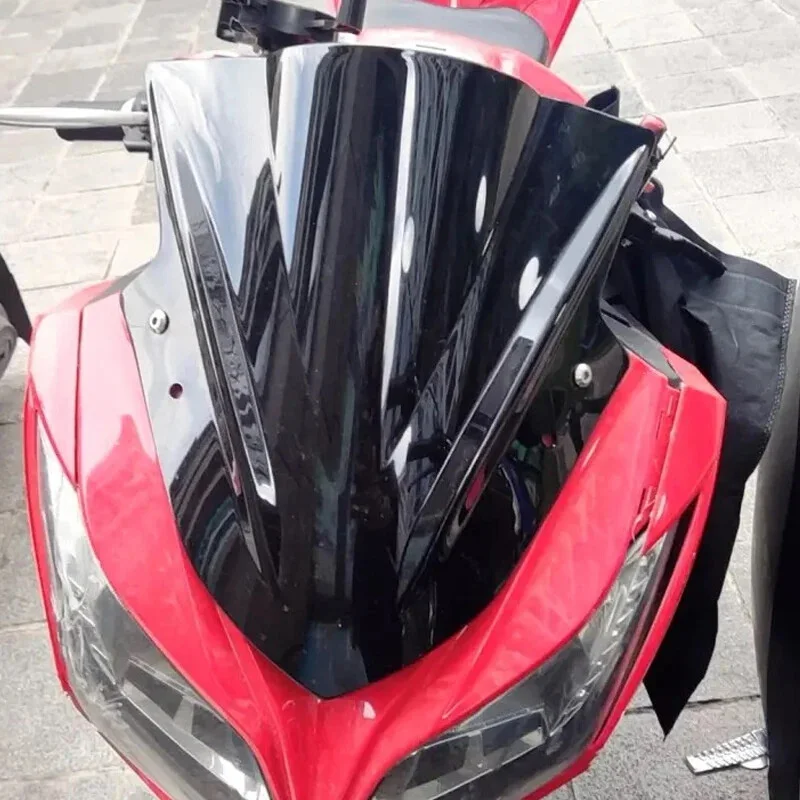 For KAWASAKI Ninja 250 300 2013-2017 Motorcycle Windshield Windscreen Wind Deflector Black/Transparent Motorbike Wind Screen image 6