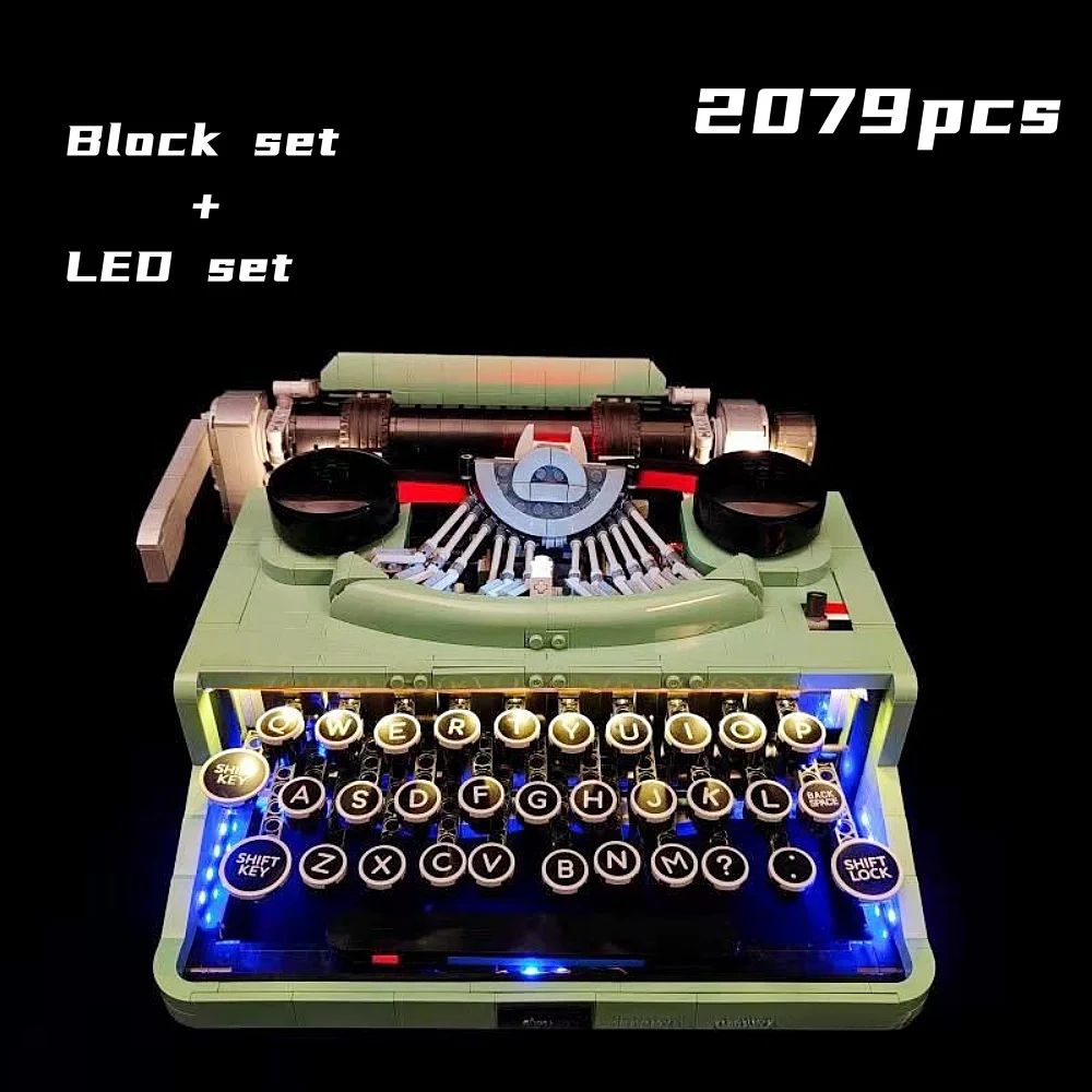 2079Pcs Ideas Retro Typewriter Model 21327 Building Blocks Moc Construction Bricks Home Decoration Adults Toys Birthday Gifts