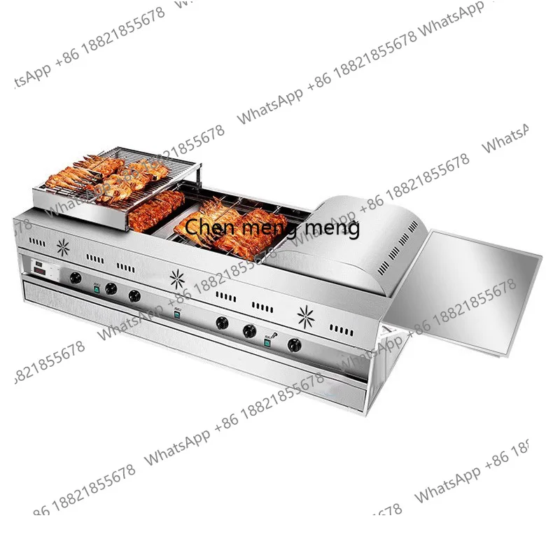 

Tricycle rock roast chicken stove commercial stall gas automatic rotation with fan chicken leg car