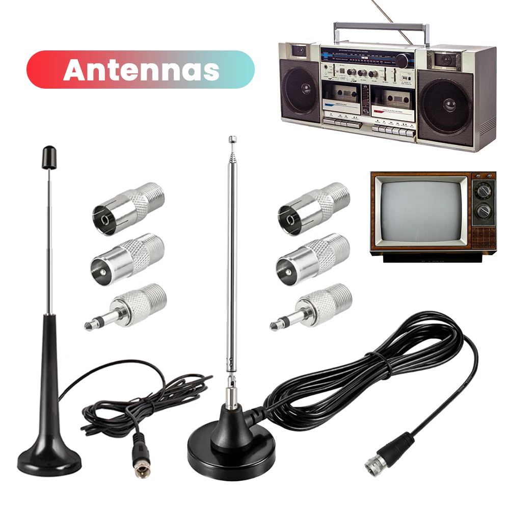 

DAB FM Antennas with 3 Adapter Indoor FM Radio Antennas 75 Ohm DAB Radio Replacement Antenna for Household Digital FM Radio