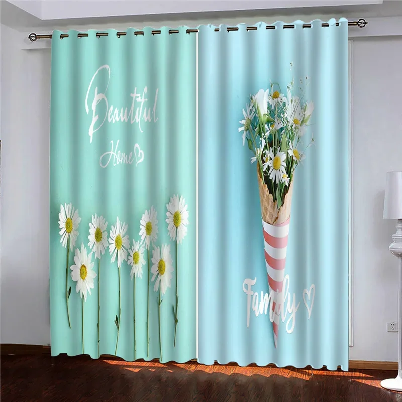 

Оконная занавеска с ботаническими хризантемами, 3D принт, плотные шторы для гостиной, спальни, индивидуальный размер для детей, мальчиков, мужчин, взрослых, подарок