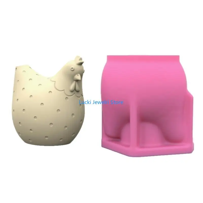 

193E Expressive Chicken Silicone Mold for Feather Adornment Unique Ornament Mold for Decoration and Art Projects