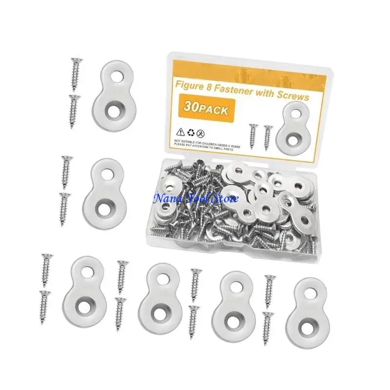 

31GJ 30PCS Figure 8 Fastener Set Kitchen Countertops Joining Plate for Secure Panel Attachment in Woodworking Applications