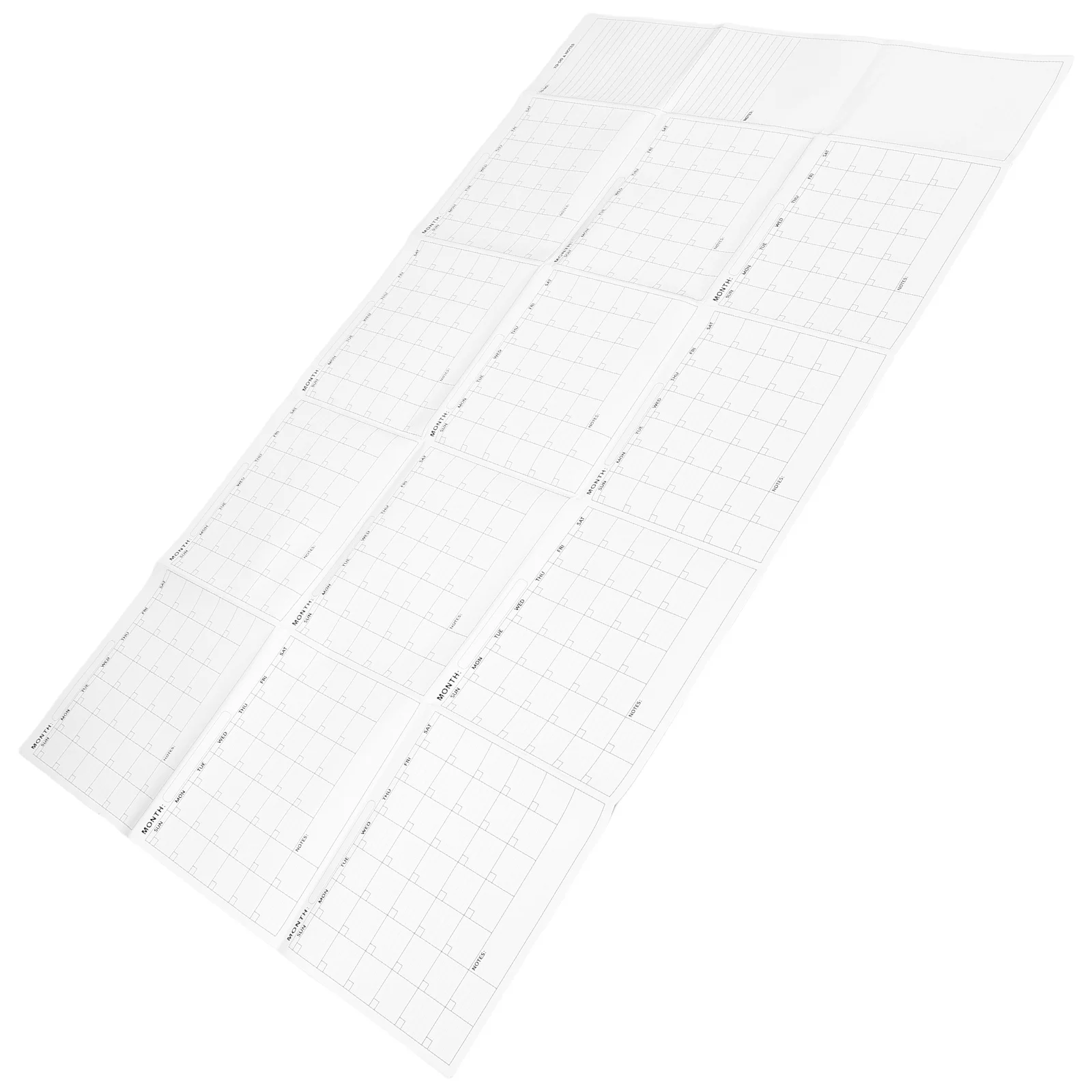 

Большая многоразовая настенная доска-календарь для ежемесячного и ежегодного планирования, сухостираемая, для класса, офиса, дома, без дат, чистая