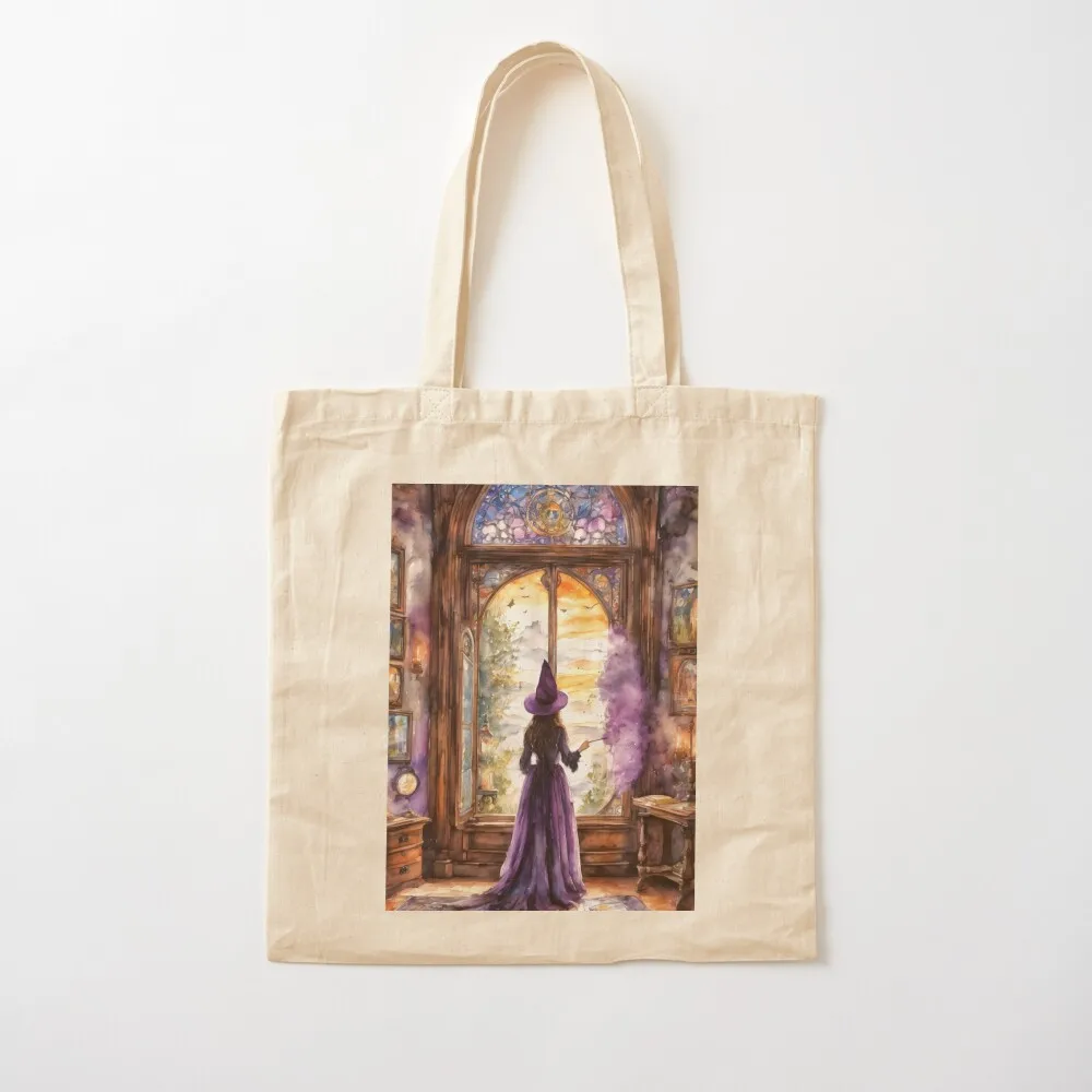 Lavender Witch Practicing Magic Tote Bag