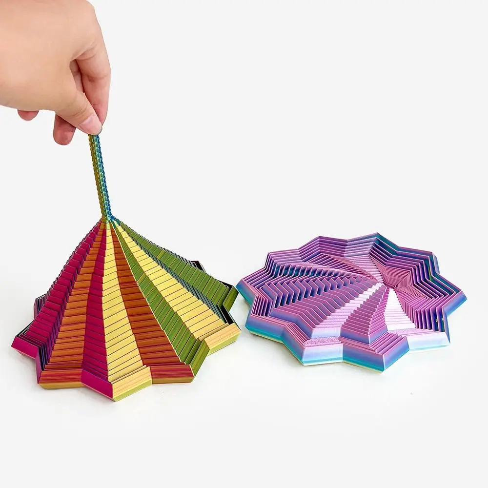 ของเล่นบีบคลายเครียด PLA Expanded Sensory Fidget Star พร้อมหูจับ หมุนวนเป็นเกลียว ของเล่นบีบคลายเครียดแบบพิมพ์ 3 มิติ รูปทรงเฟรคทัลหกเหลี่ยม