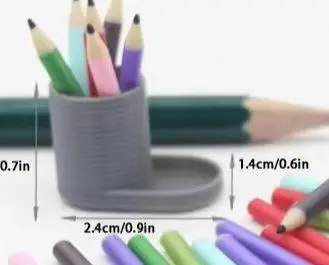 1 Juego de portalápices para casa de muñecas en miniatura 1:12 + juego de 6 lápices de colores, decoración del hogar, juego de simulación, juguetes de papelería para casa de muñecas