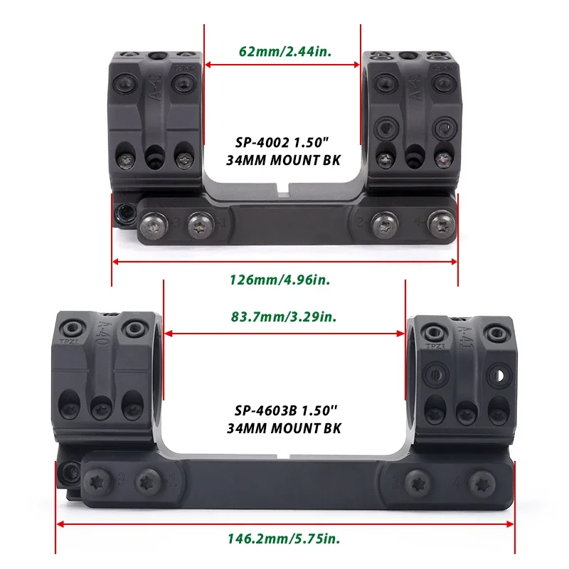 New SP-4603B Tactical 34mm 6MIL/20.6MOA 1.5