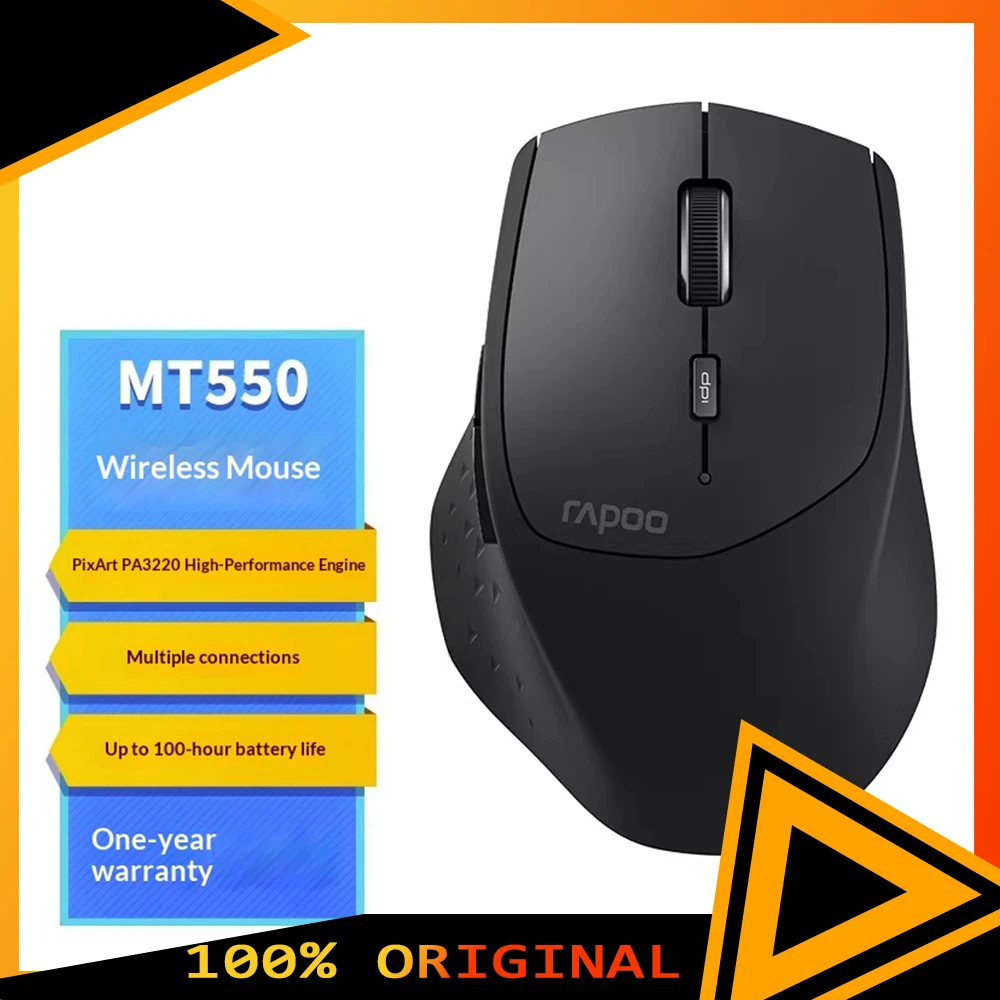 Rapoo MT550 Office Mouse Protophase 3220 High Performance 500mAh Wireless Mouse Acceleration 10G 4000DPI 30IPS Pc Accessories