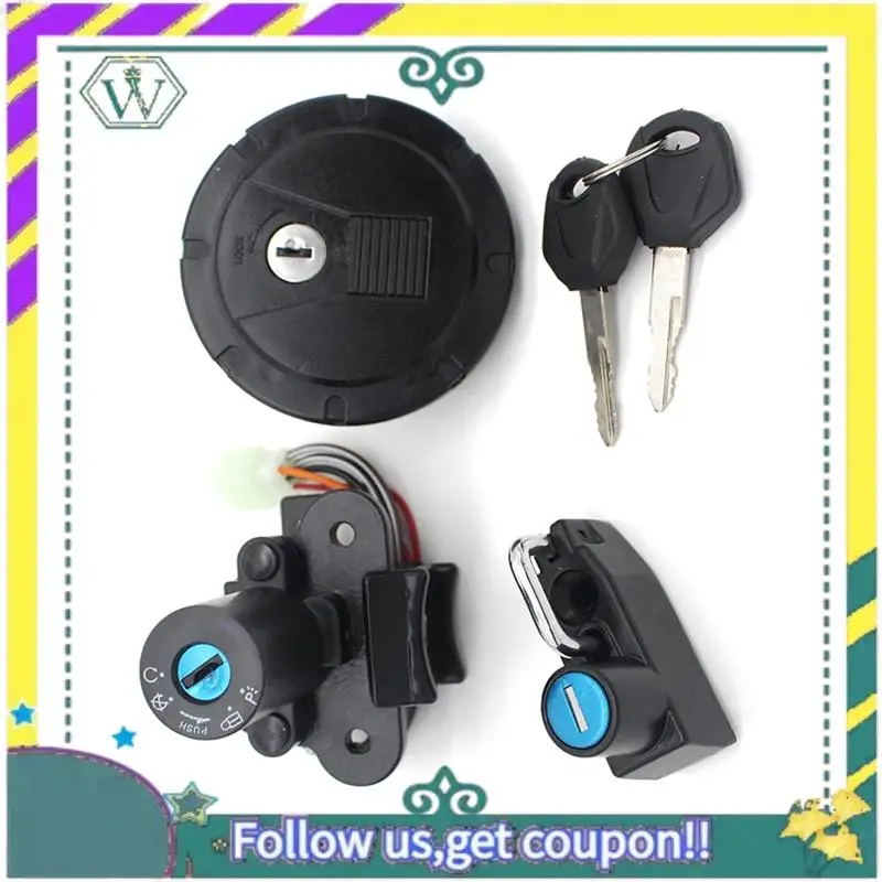 A82U-interruptor de llave de encendido de motocicleta, tapa de combustible, Kit de bloqueo de asiento, accesorios para Kawasaki KLX KL 250 KMX125 KMX250 KLR250 KLR650 K