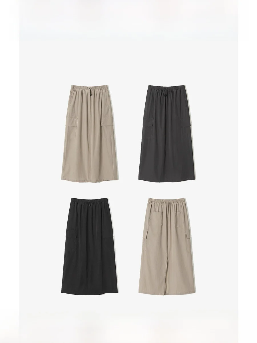 

ROCO Quick Dry Fabric High Waist Lightweight Breathable Fashionable Outdoor Skirt Straight Cut A-Line Silhouette Elastic Waist
