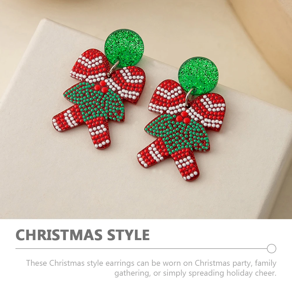 

1pcs Christmas Earrings Set Women Holiday Jewelry Statement Dangle Earrings Santa Snowflake Bows Acrylic Fashion Accessories