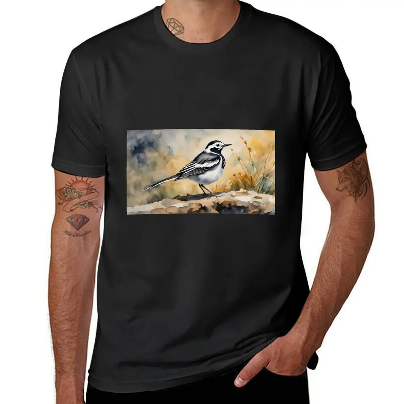 Pied Wagtail - British Bird Life T-Shirt cute clothes sports fans designer t shirt men