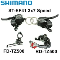 Shimano-palanca de freno y cambio de marchas para bicicleta de ST-EF41, desviador trasero de 3x7 velocidades, RD-TZ500, desviador delantero de FD-TZ500